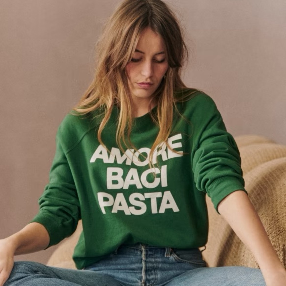 ISO Sezane Amore Baci Pasta Sweatshirt Size XS